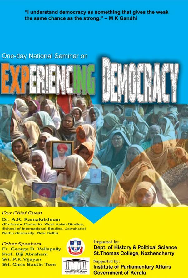 National Seminar on Experiencing Democracy organized by Department of History & Political Science, S